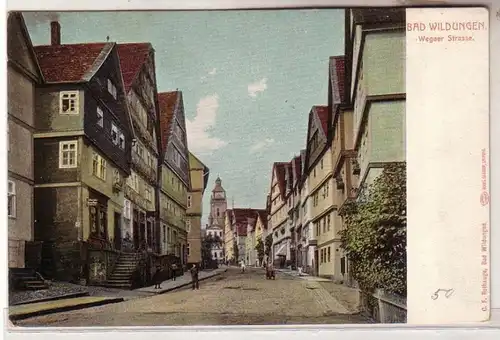 60130 Ak Bad Wildungen Wegaer Strasse um 1900