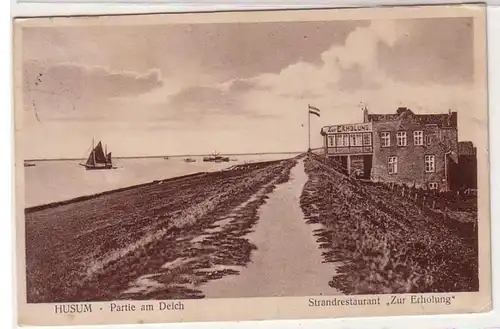 60097 Ak Husum Partie am Deich Strandrestaurant "Zur Erholung" 1930