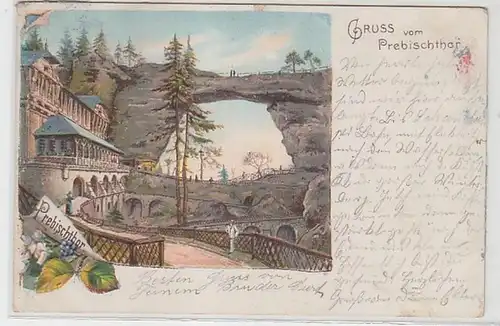 60087 Ak Lithographie Salutation du Prébischhor en Bohême 1899