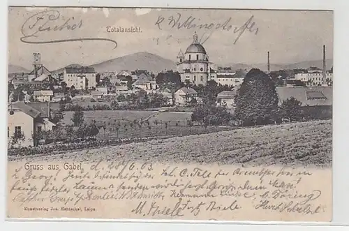 60067 Ak Gruß aus Gabel in Böhmen Totalansicht 1903