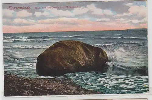 60061 Ak Travemünde Vue sur la mer Baltique avec Möwenstein 1917