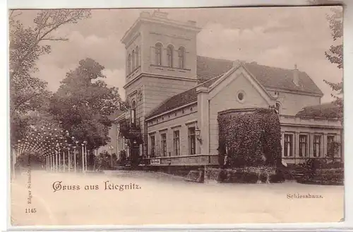 60040 Ak Gruß aus Liegnitz in Schlesien Schiesshaus um 1910
