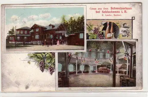 60036 Ak Gruß aus dem Schweizerhaus bei Schluckenau in Böhmen 1911