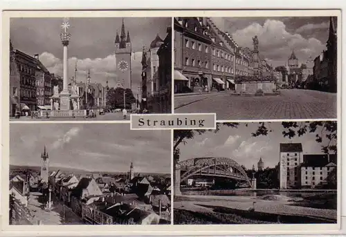 60020 Mehrbild Ak Straubing Ortsansichten um 1940