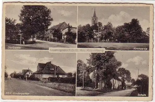 60008 Multi-image Ak Ludwigsdorf en Haute Silésie vers 1940