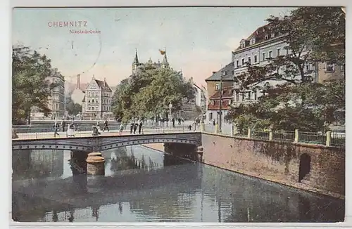 59995 Ak Chemnitz Nikolaibrücke 1912
