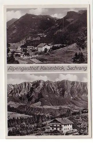 59976 Reklame Karte Sachrang Alpengasthof Kaiserblick um 1930