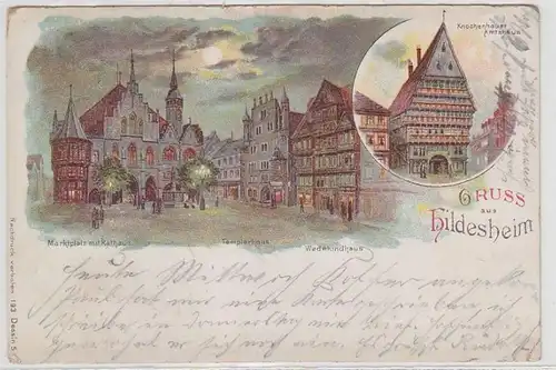 59971 Ak Lithographie Gruss aus Hildesheim 1913