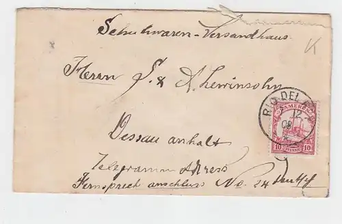 59936 Lettre de la colonie allemande Cameroun Tampon Rio del Rey 1909 à Dessau