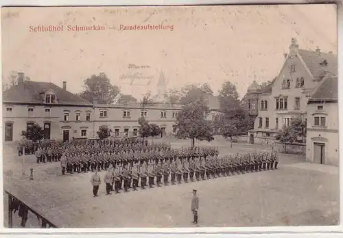 59927 Feldpost Ak Schloßhof Schmorkau Paradeaufstellung 1917