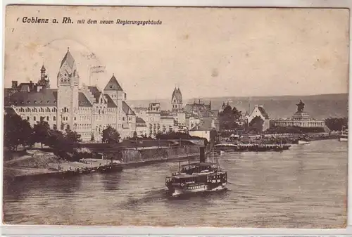 59903 Ak Coblenz am Rhein avec le nouveau bâtiment du gouvernement 1906