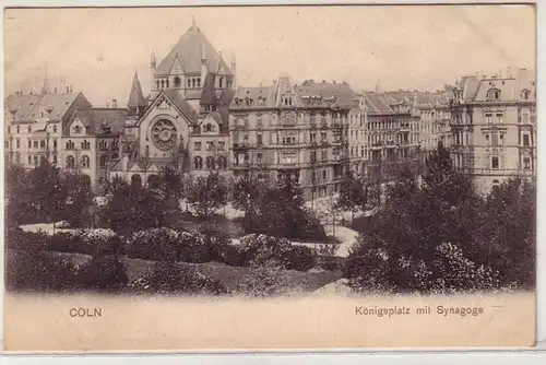 59887 Ak Cologne sur la place du Rhin avec synagogue vers 1910