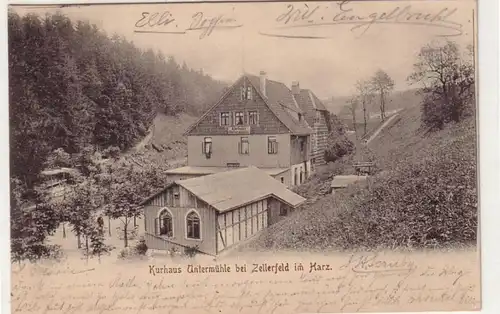 59884 Ak Kurhaus Untermühle bei Zellerfeld im Harz 1901