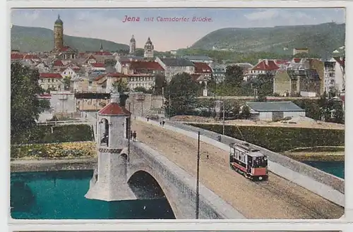 59864 Ak Jena avec le pont Camsdorf et le tram 1942