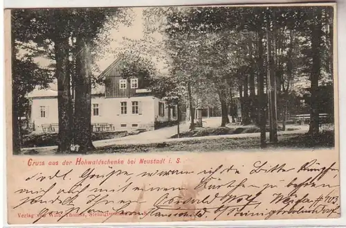 59858 Ak Gruß aus der Hohwaldschänke bei Neustadt in Sachsen 1901