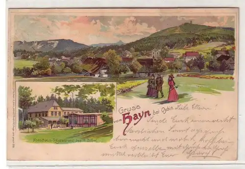 59842 Mehrbild Ak Gruß vom Hayn bei Oybin Forsthaus Restaurant 1900