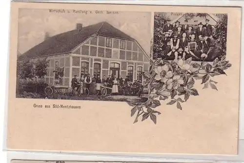 59825 Ak Gruß aus Süd-Mentzhausen Wirtschaft und Handlung um 1910
