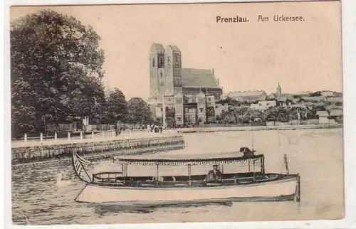 59809 Ak Prenzlau am Uckersee mit Ausflugsboot 1911