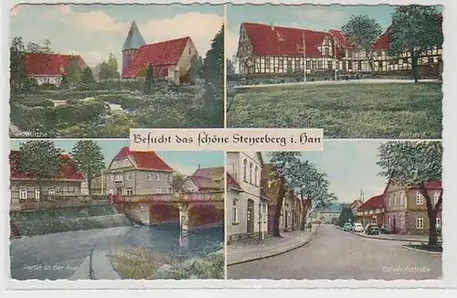 59747 Mehrbild Ak Gruß aus Steyerberg Bahnhofstrasse usw. 1965