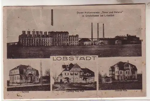59679 Mehrbild Ak Lobstädt Duxer Kohlenverein "Dora und Helene" 1919