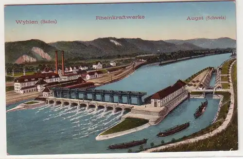 59674 Ak Wyhlen (Baden) Rheinkraftwerke um 1910