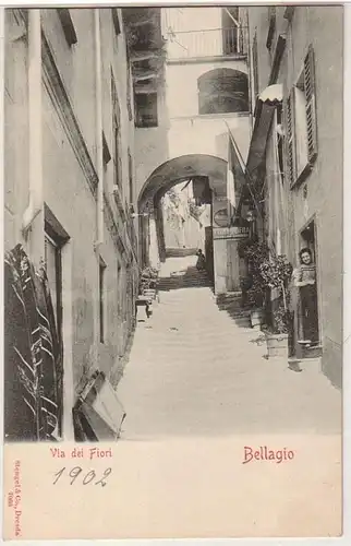 59669 Ak Bellagio Italien Via dei Fiori um 1902
