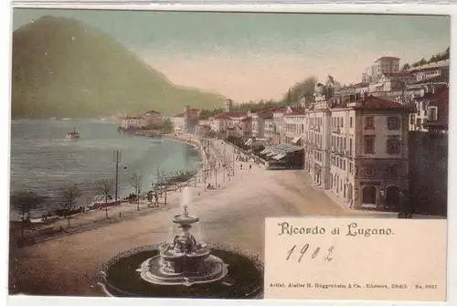 59663 Ak Ricordo di Lugano Suisse 1902