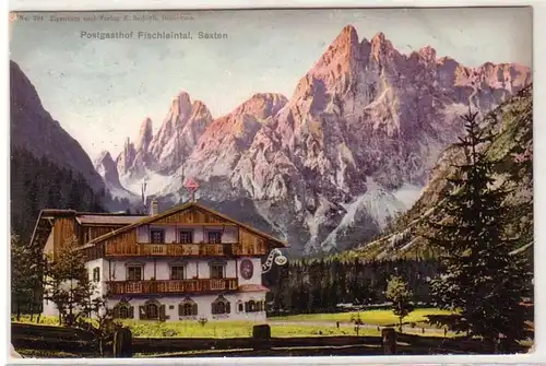 59662 Ak Sexten Postgasthof Fischleintal um 1910