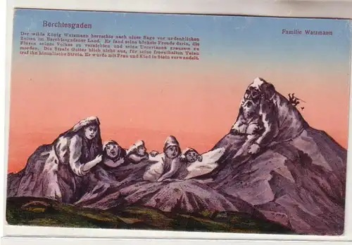 59661 Berge mit Gesichtern Ak Berchtesgaden Familie Watzmann um 1910