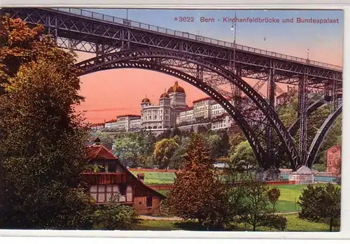 59654 Ak Bern Kirchenfeldbrücke und Bundespalast um 1910