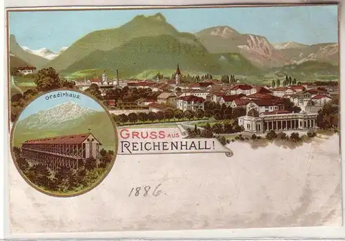 59652 Ak Lithographie Gruss aus Reichenhall um 1900