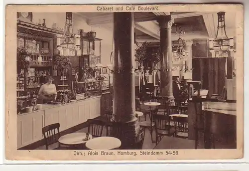 59645 Feldpost Ak Hamburg Cabaret und Café Boulevard Steindamm 54-56, 1917