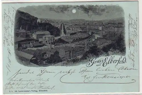 59636 Carte de la Lune Salutation de Elberfeld Vue totale 1898