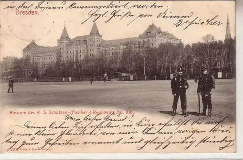 59628 Ak Dresden Kaserne des K.S. Schützen Füsilier Regiments Nr.108, 1902