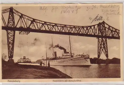 59597 Ak Rendsburg Haut-Pont avec ferry en suspension 1933