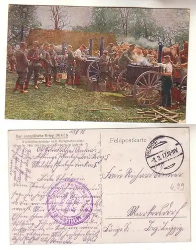 59585 Feldpost Ak Gulaschkanone Stempel Militär Eisenbahndirektion 1, 1917