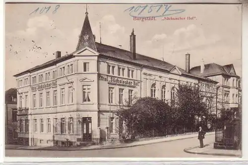 59570 Feldpost Ak Burgstädt Hotel "Sächsischer Hof" 1917