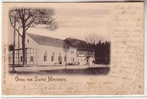 59569 Ak Gruß vom Gasthof Mönchenfrei bei Brand Erbisdorf 1907