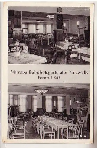 59550 Mehrbild Ak Mitropa Bahnhofgaststätte Pritzwalk um 1950