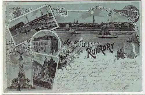 59526 Carte de la lune Salutation de Ruhrort 1898