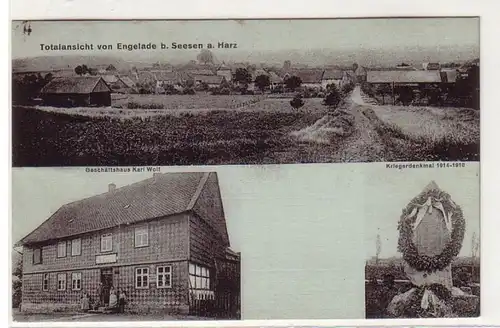 59525 Ak Engelade bei Seesen am Harz Gaschäftshaus Karl Wolf usw. 1937