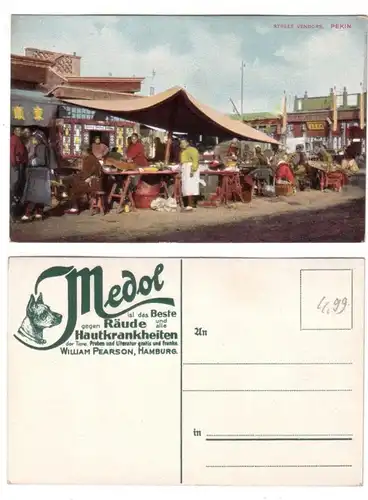 59512 Medol Reklame Ak Peking China Street Vendors um 1910