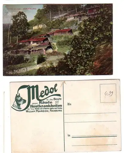59509 Medol Reklame Ak Darjeeling Indien native Village um 1910