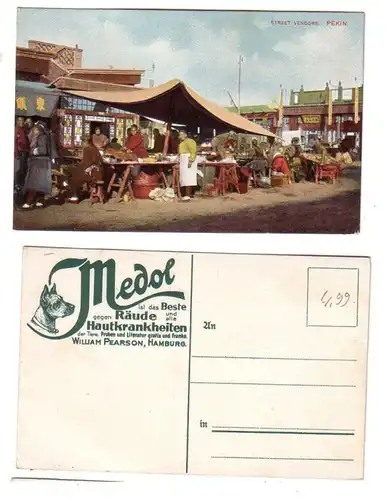59506 Medol Reklame Ak Peking China Street Vendors um 1910