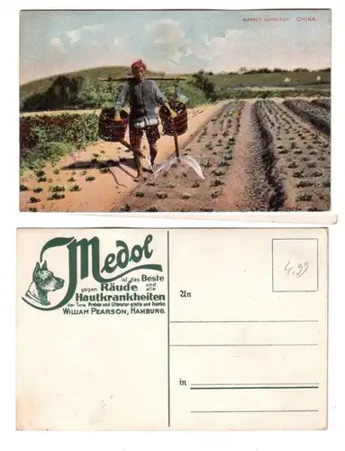 59504 Medol Reklame Ak China Market Gardener chinesischer Bauer um 1910