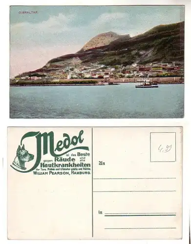 59494 Medol Republicate Ak Gibraltar Entrée dans le port vers 1910