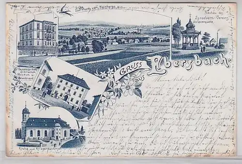 59444 Ak Lithographie Gruß aus Ebersbach in Sachsen 1899