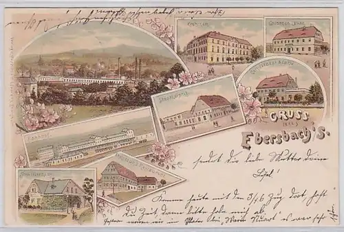 59437 Ak Lithographie Gruß aus Ebersbach in Sachsen 1899