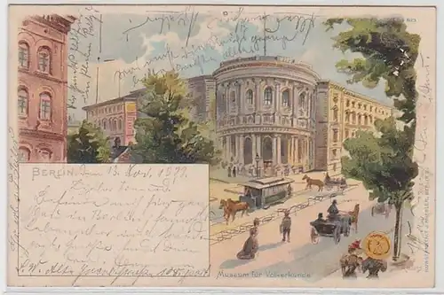 59400 Ak Lithographie Berlin Museum für Völkerkunde 1899