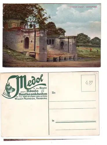 59384 Medol Publicité Ak Cawnpore Kanpur Inde Massacre Steps vers 1910